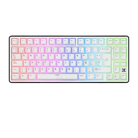 Teclado Gamer Royal Kludge X87 BlackNight Cream Sw con cable