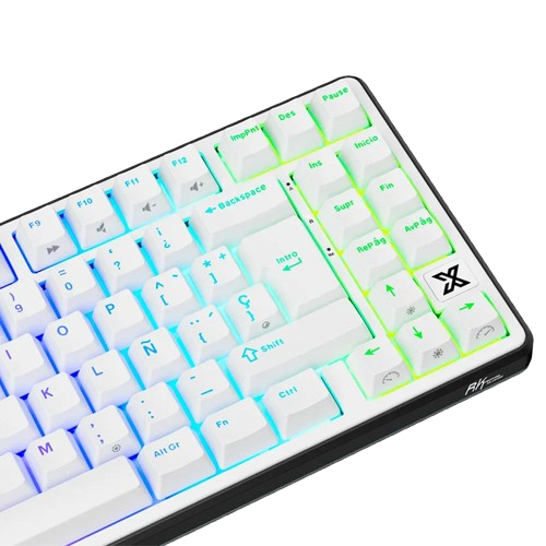 Teclado Gamer Royal Kludge X87 BlackNight Cream Sw con cable 2