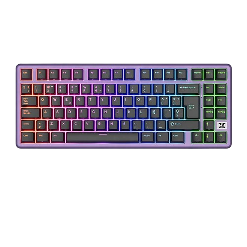 Teclado Gamer Royal Kludge X87 Blackberry Cream sw con cable 1