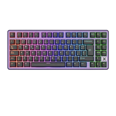 Teclado Gamer Royal Kludge X87 Blackberry Cream sw con cable