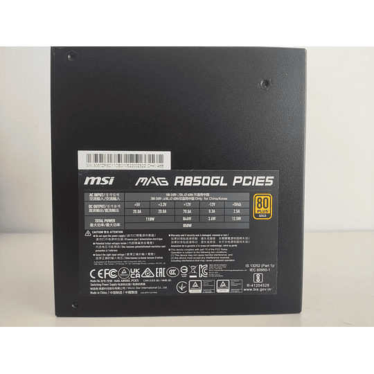 Fonte MSI MAG A850GL 850W ATX 3.1 PCIe 5.1