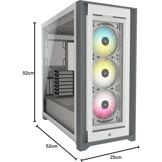 Corsair iCUE 5000X RGB Tempered Glass Extended-ATX Case (White)