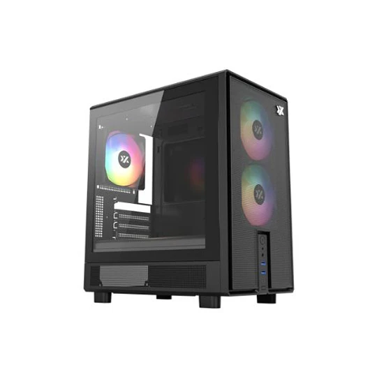 Caixa XYZ ATOM BLACK 3 VENT ARGB Micro-ATX