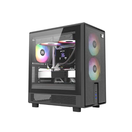 Caixa XYZ ATOM BLACK 3 VENT ARGB Micro-ATX
