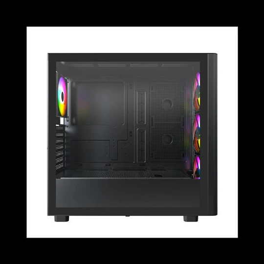 Caixa Montech XR Wood Midi Tower ATX Preta ARGB