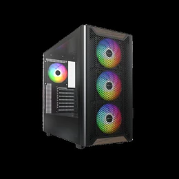 Caixa Montech XR Wood Midi Tower ATX Preta ARGB