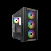Caixa Montech XR Wood Midi Tower ATX Preta ARGB
