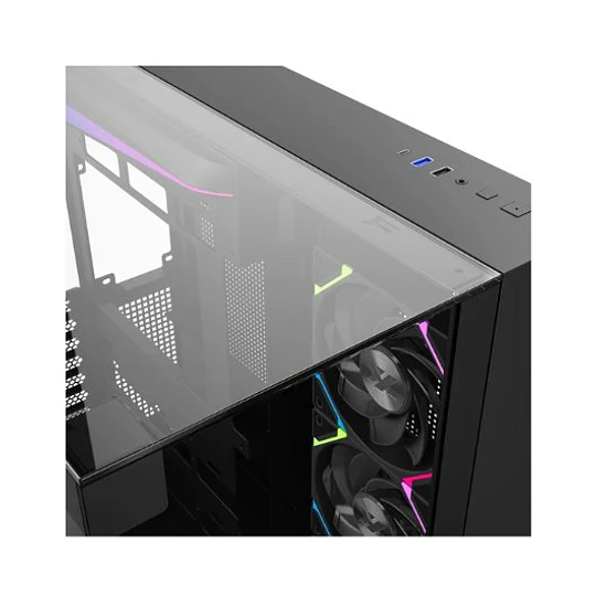 Caixa XYZ Tesseract ARGB Midi Tower ATX Preta
