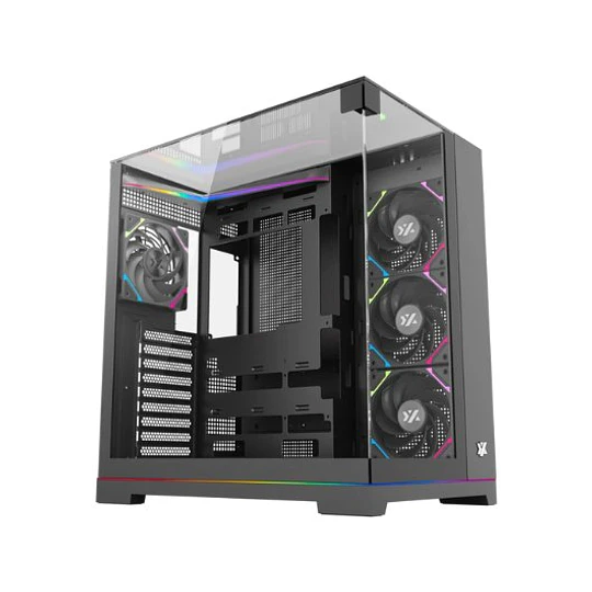 Caixa XYZ Tesseract ARGB Midi Tower ATX Preta