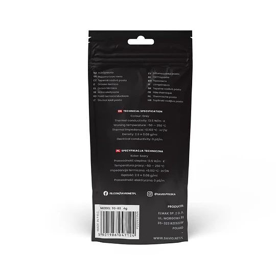 Pasta Térmica SAVIO Glacier TG-03 4G