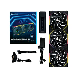 Ventoinha Lian Li UNI FAN TL120 LCD Wireless Preta 120mm Pack 3