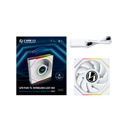 Ventoinha Lian Li UNI FAN TL120 LCD Wireless Branca 120mm