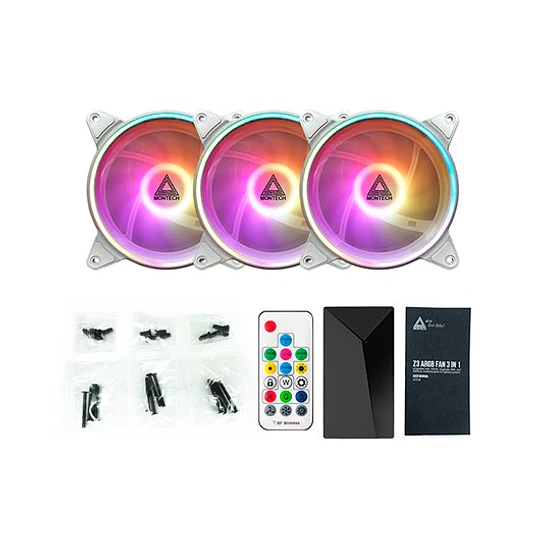 Ventoinha Montech AX120 3IN1 White 120mm ARGB PWM