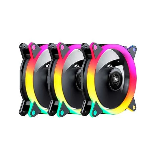 Ventoinha UNYKACH 120mm Ring LED ARGB 3 Pack