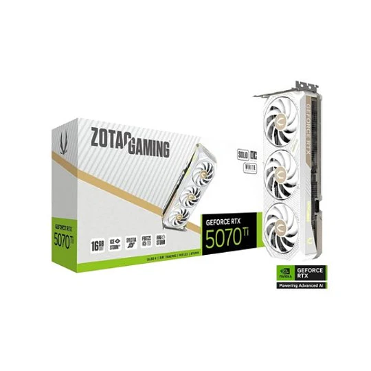 Placa Gráfica Zotac RTX 5070 TI Solid Core OC 16GB White