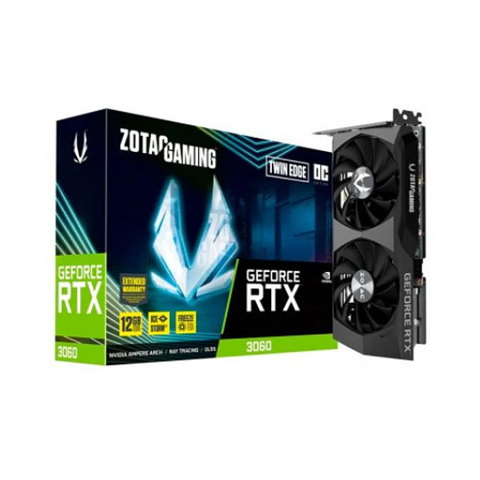 Placa Gráfica Zotac Gaming RTX 3060 Twin Edge 12GB GDDR6 Metal Backplate Cuda Cores 3584