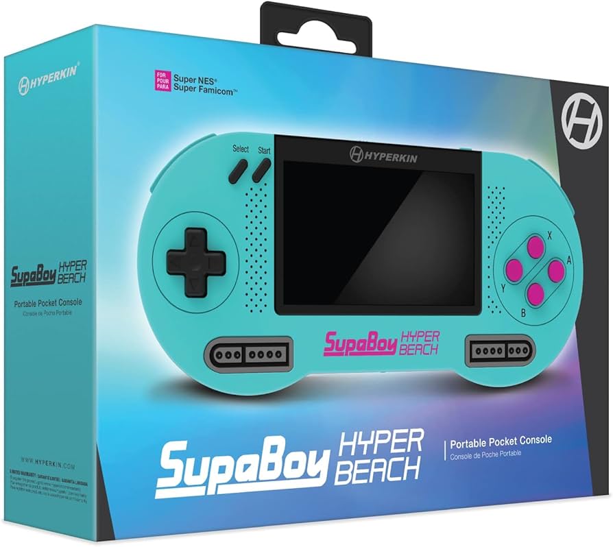 Consola Portátil Videojuegos Hyperkin Supaboy Beach Super Nintendo y Nintendo Super Famicom