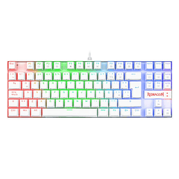 TECLADO REDRAGON KUMARA K552W BLANCO (RGB / RED SWITCH / CABLEADO / ESPAÑOL)