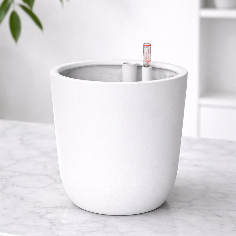Macetero Autorregante Blanco L (28x27) 1
