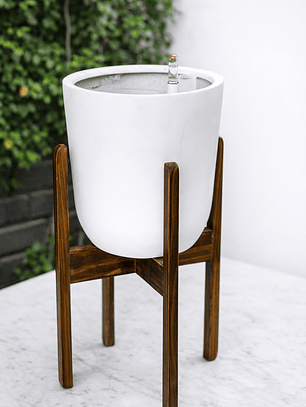 Macetero Autorregante Blanco L (28x27) con Pedestal