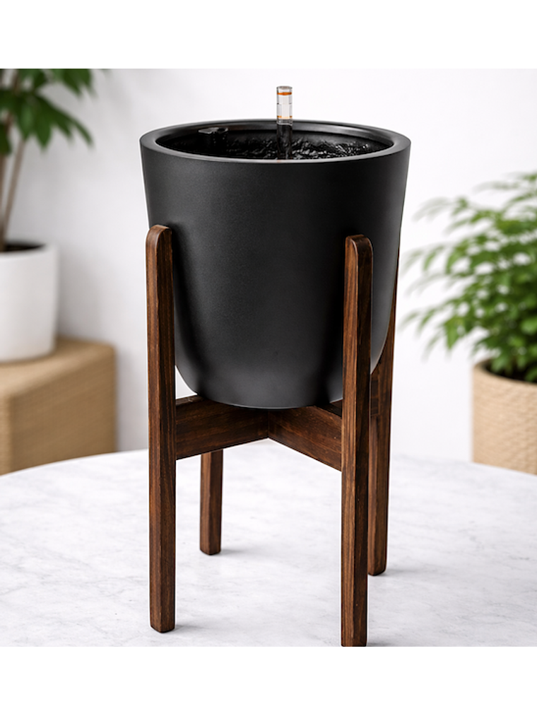 Macetero Autorregante Negro L (28x27) con Pedestal 1