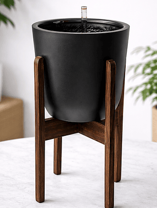 Macetero Autorregante Negro L (28x27) con Pedestal