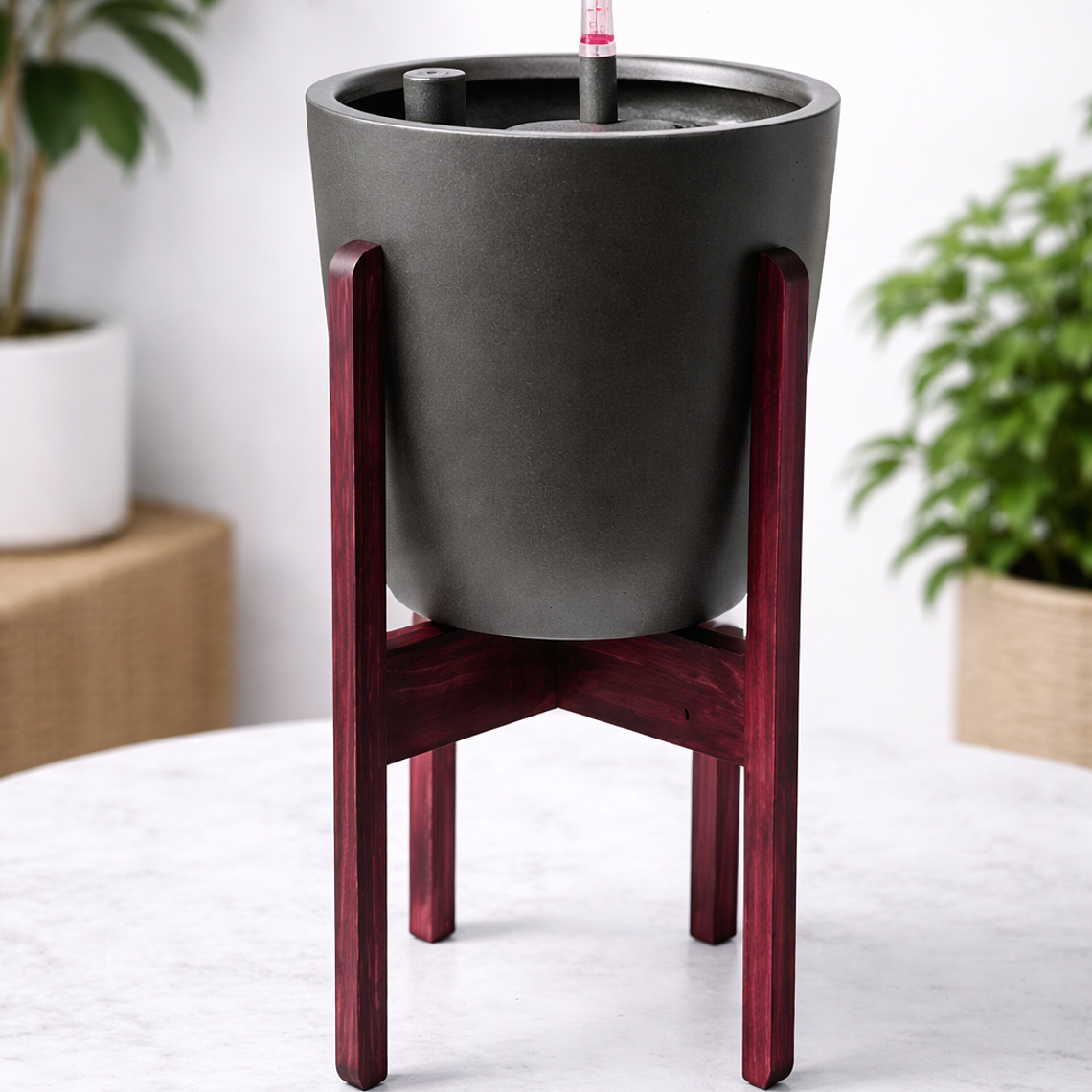 Macetero Autorregante Gris L (28x27) con Pedestal 1