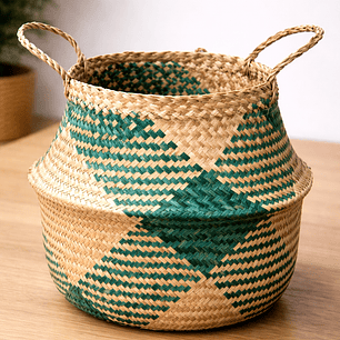 Macetero Canasto Fibra Natural Chono XL