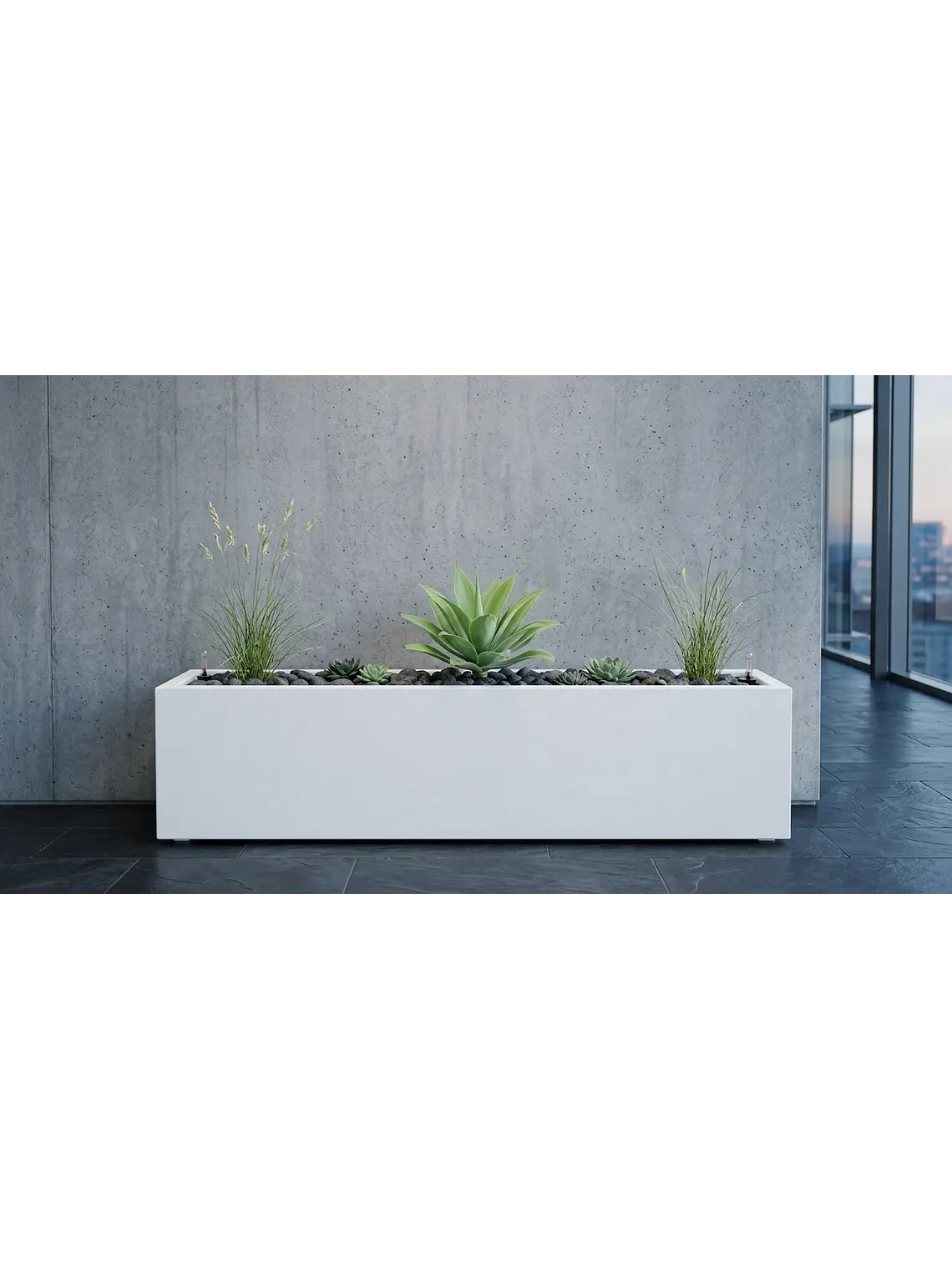 Jardinera Autorregante Blanca L (90x31x34) 1