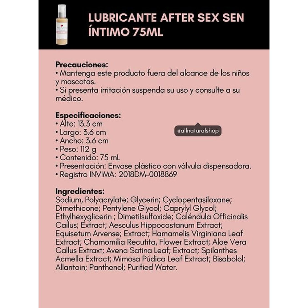 Lubricante Íntimo After Sex – 75ML