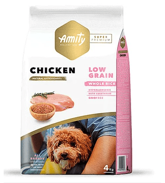 Amity Low Grain Pollo Adulto 4Kg Perro - 