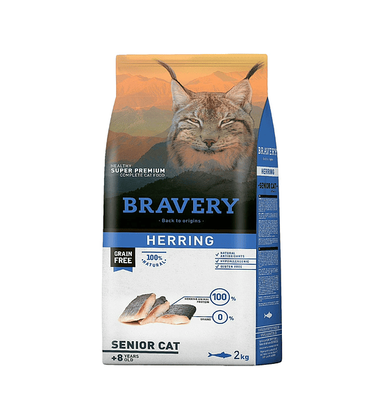 Bravery Gato Senior Arenque 2kg