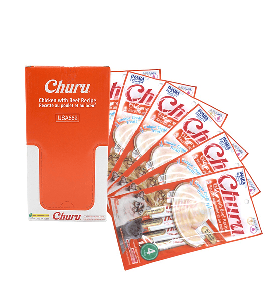 Churu Gato Pollo y Carne 4 Tubos 