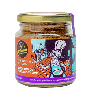 Tributo Paté Sazonador Gato Estofado Pescado y Pavo 80gr
