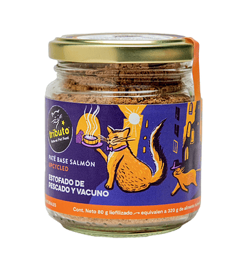 Tributo Paté Sazonador Gato Estofado de Pescado y Vacuno 80gr