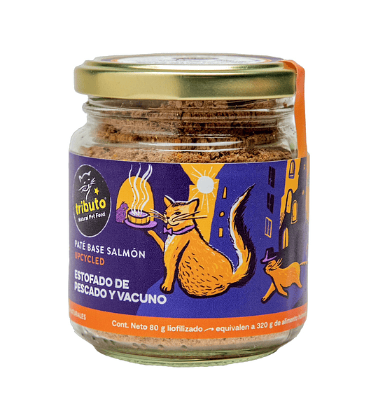 Tributo Paté Sazonador Gato Estofado de Pescado y Vacuno 80gr