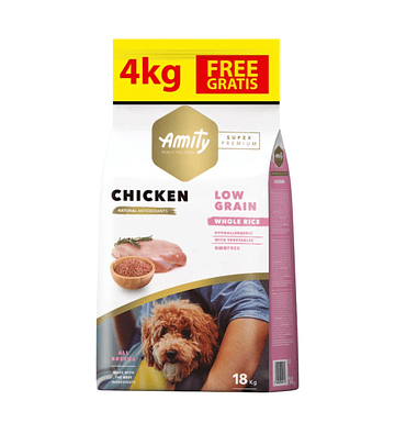 Amity Low Grain Pollo Adulto 14Kg Perro