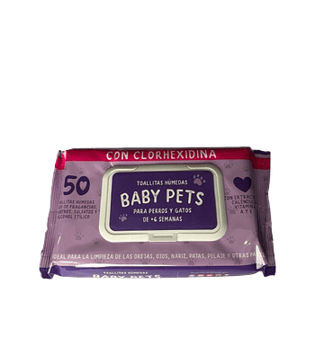 Toallitas Baby Pets Clorhexidina 