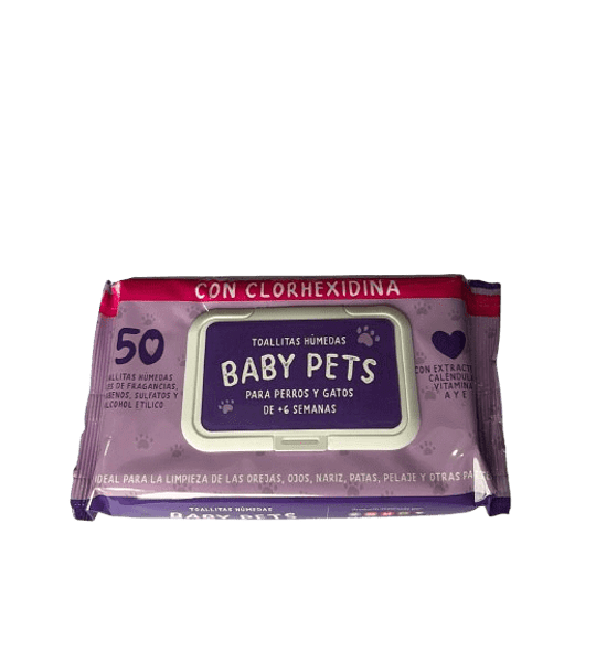 Toallitas Baby Pets Clorhexidina 