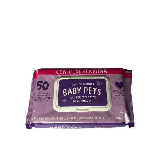 Toallitas Baby Pets Clorhexidina 