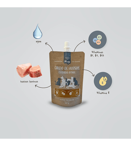 Winga Caldo de Huesos Renal Gato 180gr  - 