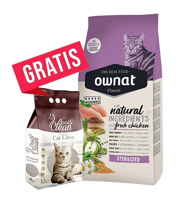Ownat Classic Esterilizado 15kg + Arena 10 kilos