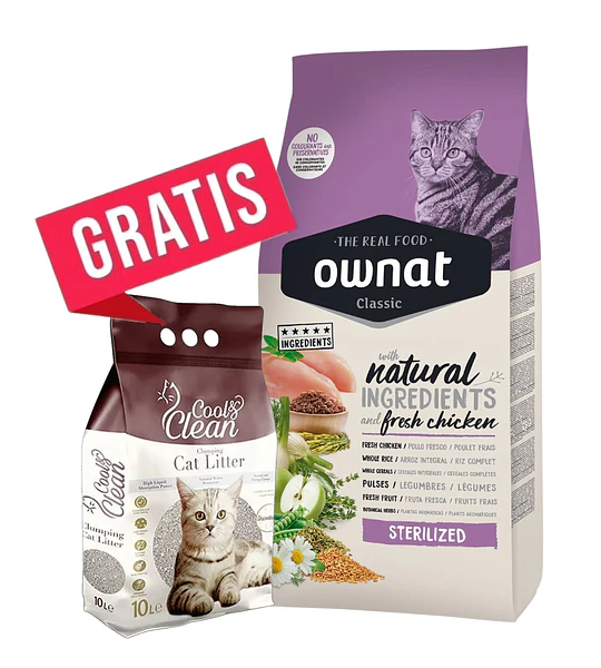Ownat Classic Esterilizado 15kg + Arena 10 kilos - 