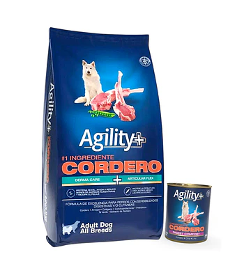 Agility+ Adulto Toda Raza Cordero 15kg + Lata  