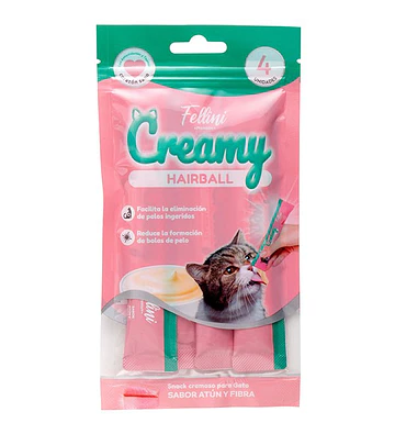 Fellini Creamy Hairball Atún 4 Tubos 