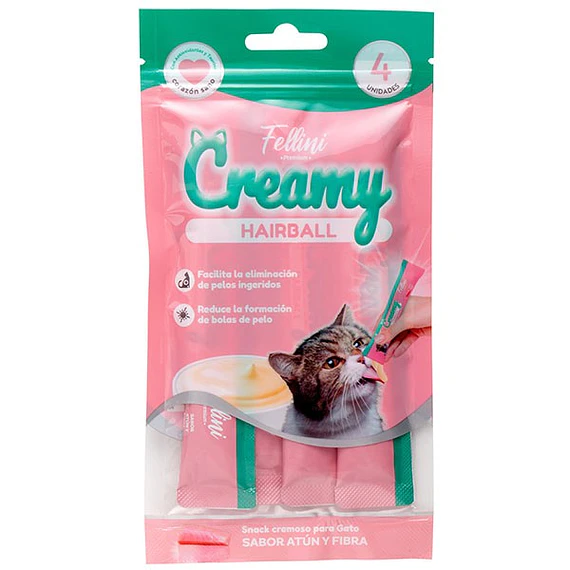 Fellini Creamy Hairball Atún 4 Tubos 