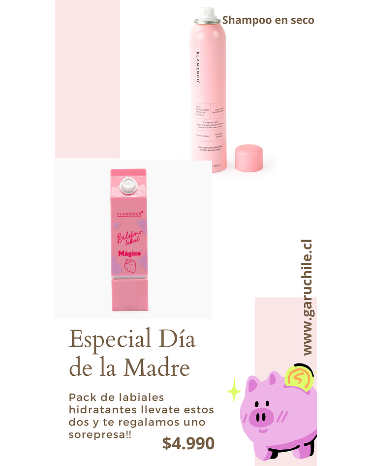 Promoción dia de la madre Shampoo en seco + labial