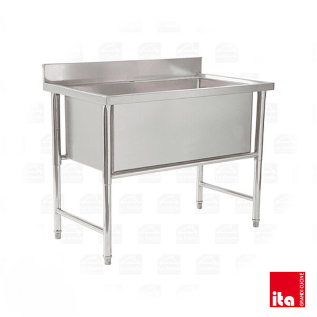Lavafondo Doble Taza 120x70x80 Acero Inoxidable ITA