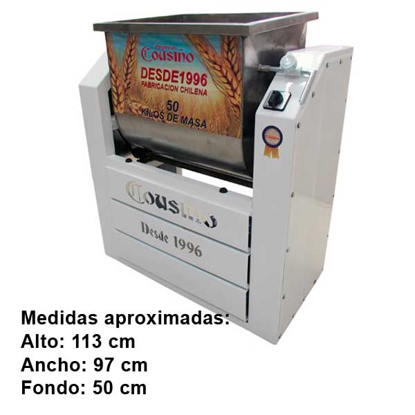 Revolvedora de masa 50 kilos tolva de acero inoxidable Cousiño