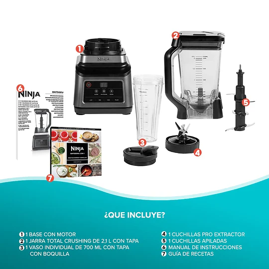 Licuadora Ninja Profesional Plus 2 en 1 1200 W